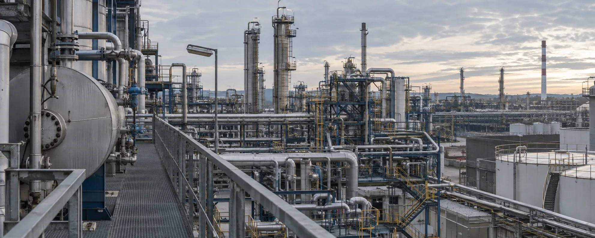 Rohrleitungen und Anlagenkomponenten einer Industrieanlage